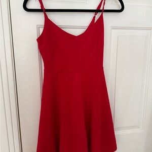Lulu's Vibrant Red Spaghetti strap Dress